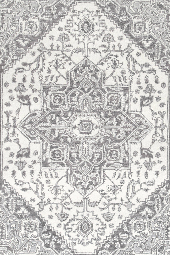 GREY AND IVORY PERSIAN HAND TUFTED CARPET