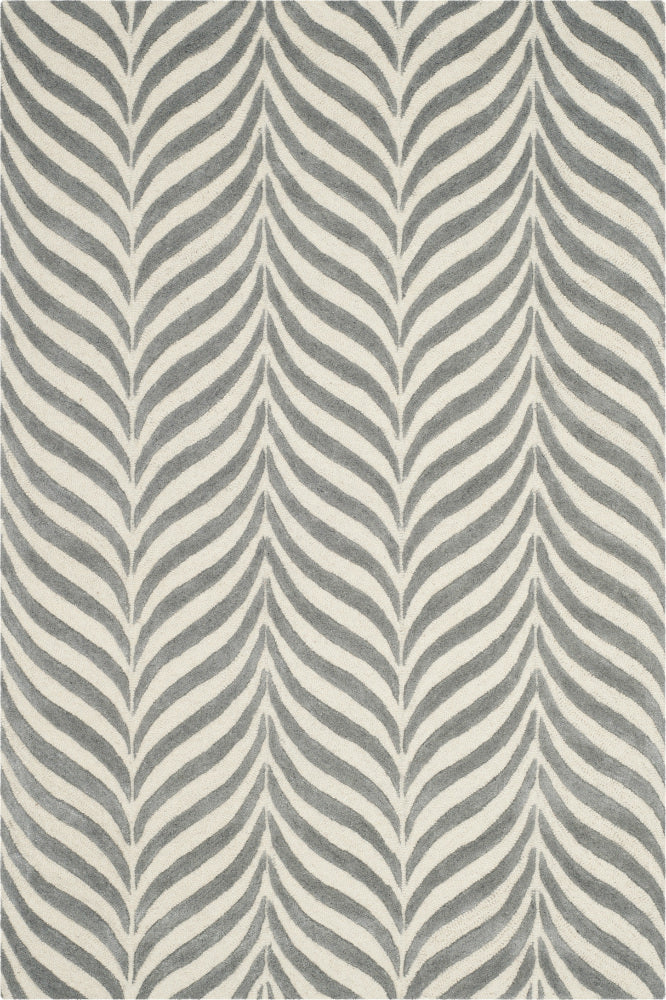 GREY AND IVORY BESPOKE HAND TUFTED CARPET