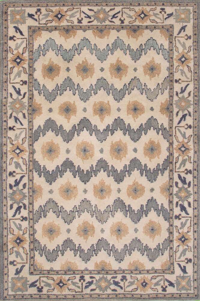 IVORY GREY TRADITIONAL HAND TUFTED RUG