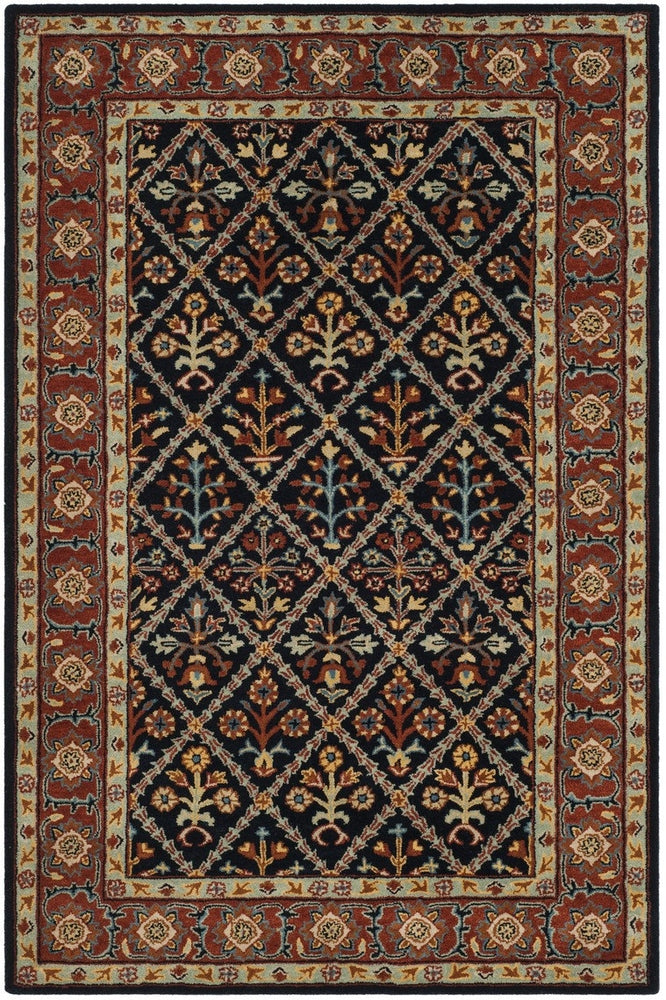 NAVY BLUE MULTICOLOR TRADITIONAL HAND TUFTED RUG