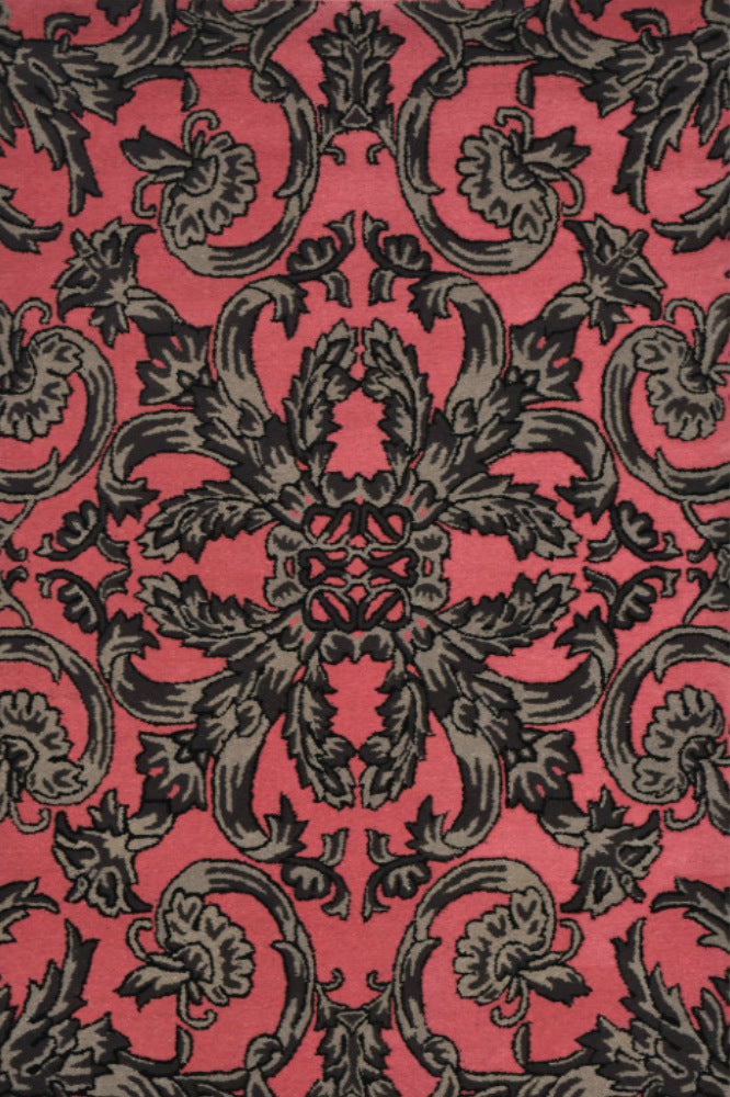 PINK GREY BAROQUE HAND TUFTED CARPET