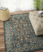 CHARCOAL BLUE PERSIAN HAND TUFTED CARPET
