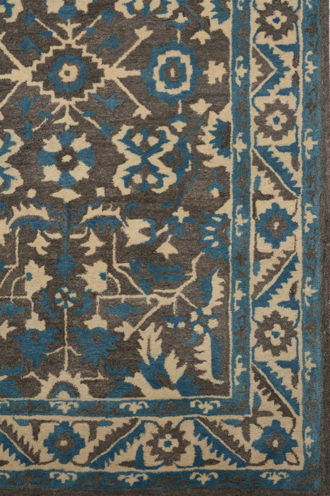 CHARCOAL BLUE PERSIAN HAND TUFTED CARPET