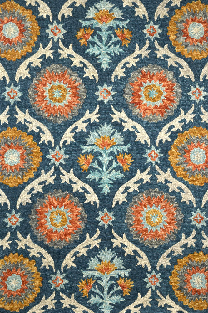 BLUE MULTICOLOR SUZANI HAND TUFTED RUG