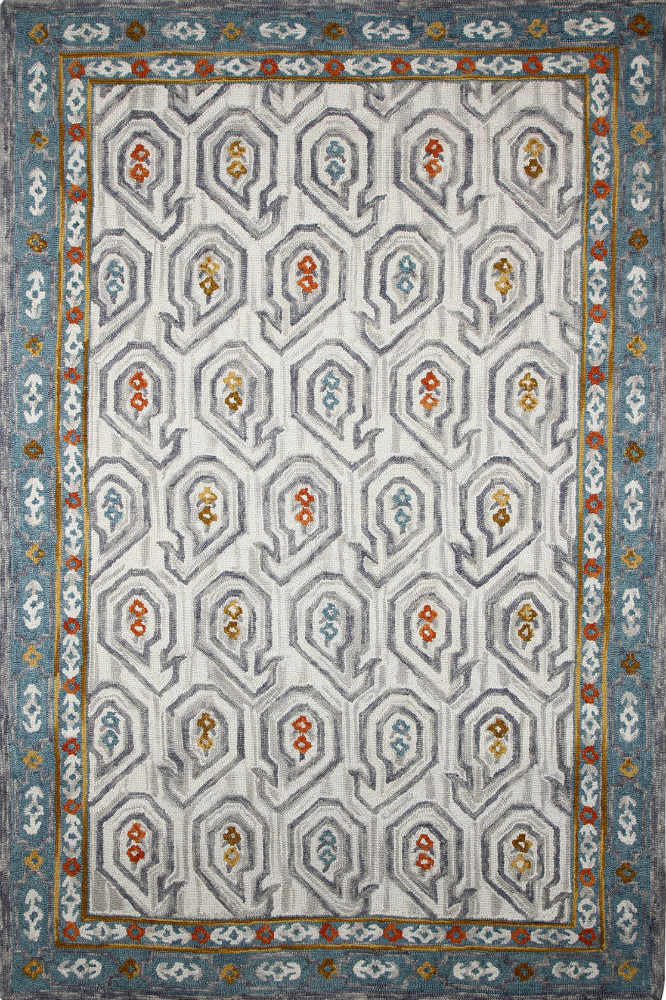 IVORY AND GREY TRADITIONAL HAND TUFTED CARPET