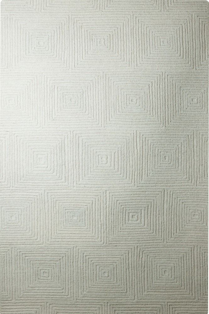 IVORY GEOMETRIC HAND TUFTED CARPET