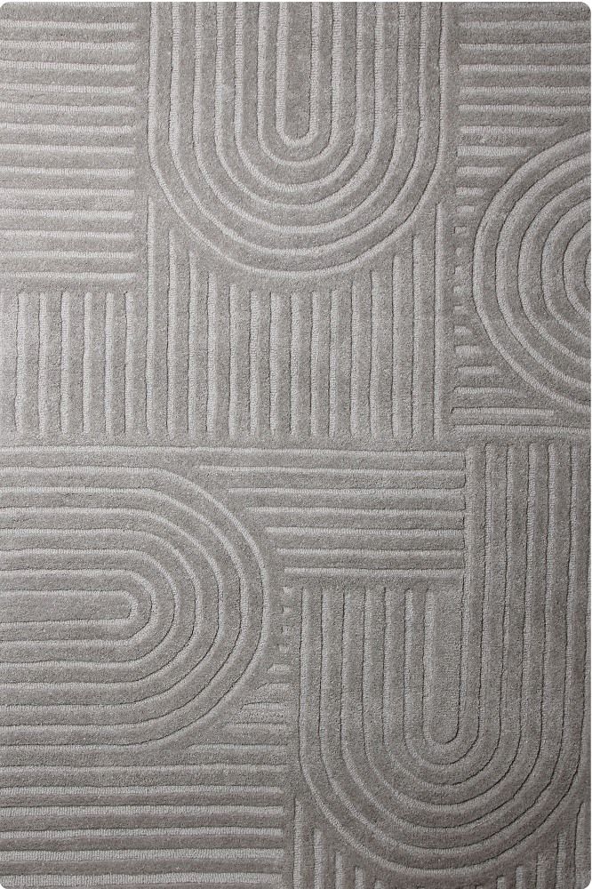 GREY GEOMETRIC HAND TUFTED CARPET