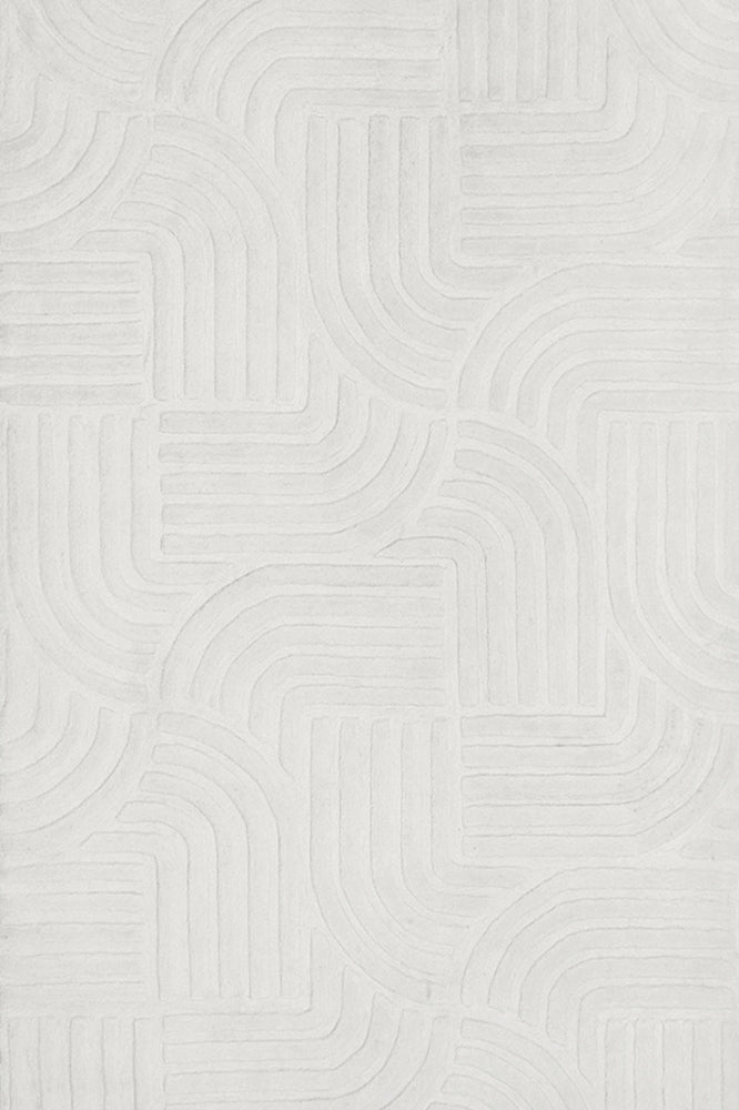 IVORY GEOMETRIC HAND TUFTED CARPET