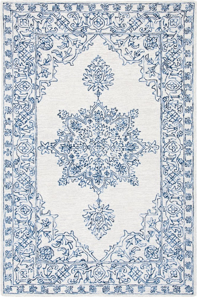 BLUE AND GREY PERSIAN HAND TUFTED CARPET