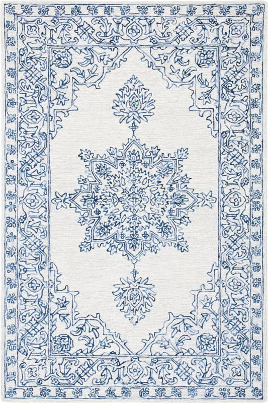 BLUE AND GREY PERSIAN HAND TUFTED CARPET by Imperial Knots - Image 1