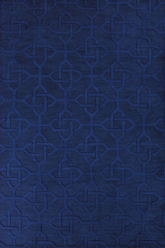 BLUE GEOMETRIC HAND TUFTED CARPET
