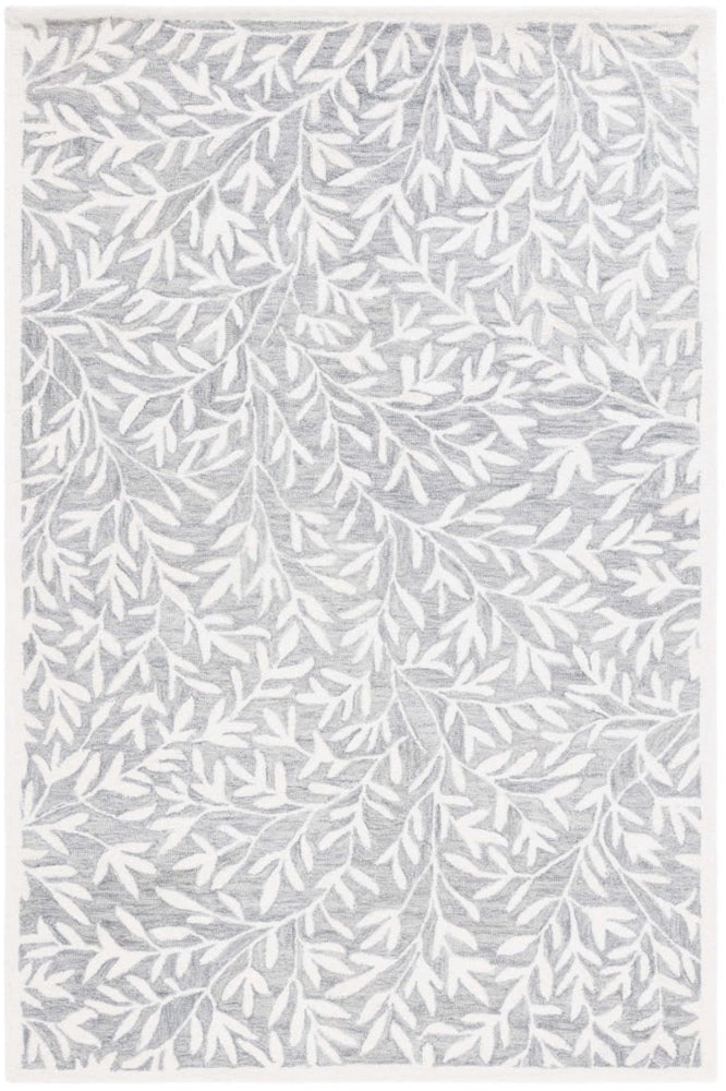 GREY IVORY PAISLEY MODERN HAND TUFTED CARPET