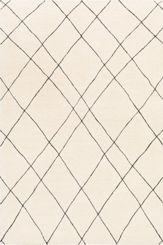 BLACK AND WHITE GEOMETRIC HAND TUFTED CARPET