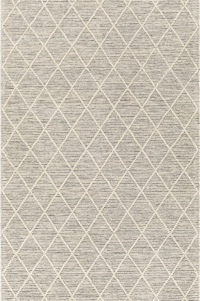 BLACK AND WHITE DIAMOND HAND WOVEN DHURRIE