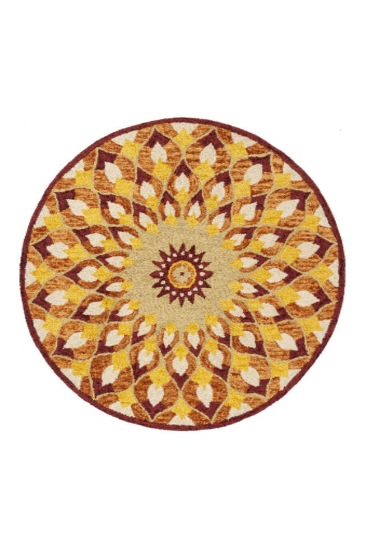 MULTICOLOR SUZANI HAND TUFTED CARPET ROUND by Imperial Knots - Image 2