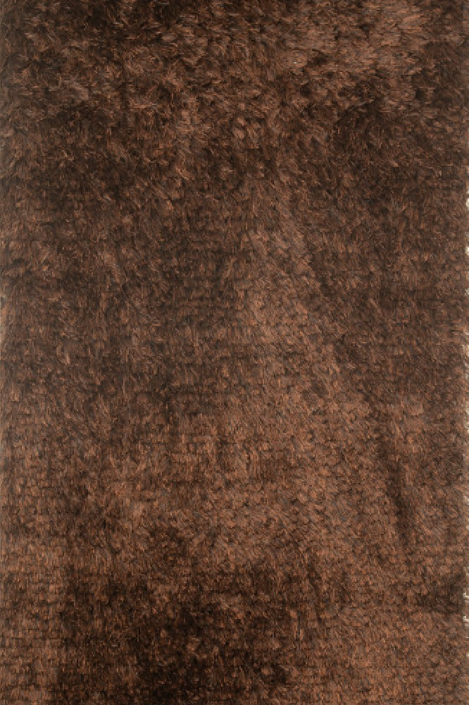 BROWN HAND WOVEN SHAGGY RUG