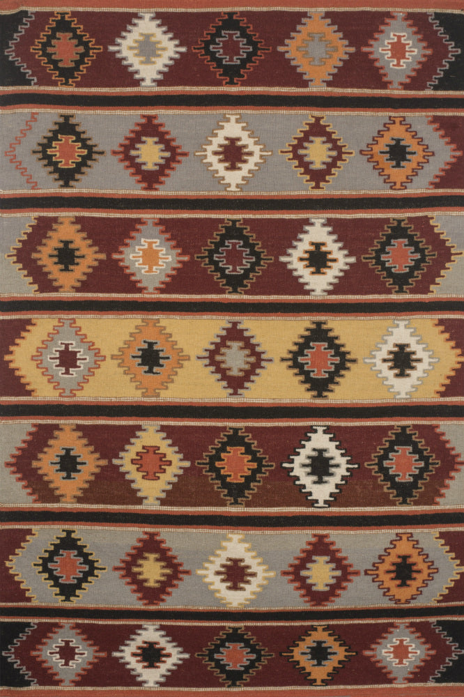 MULTICOLOR AZTEC HAND WOVEN KILIM DHURRIE