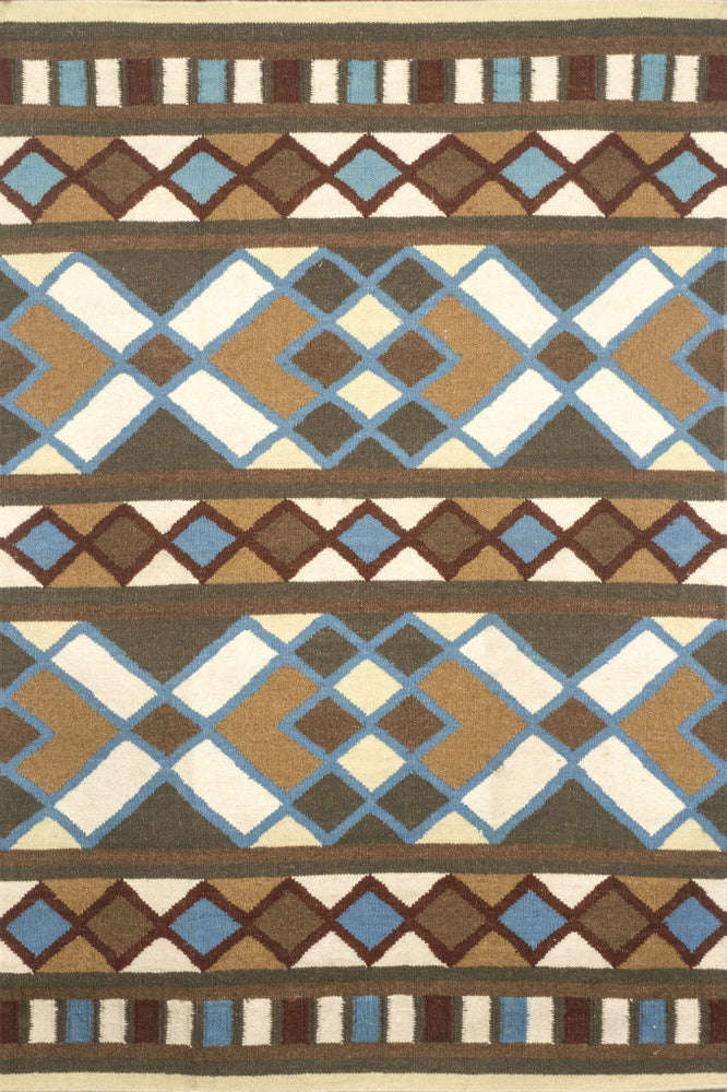 MULTICOLOR ABSTRACT HAND WOVEN DHURRIE