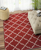 MAROON IVORY MOROCCAN HAND WOVEN DHURRIE