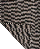 BLACK AND GREY CHEVRON HAND WOVEN DHURRIE