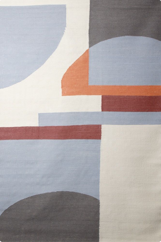 IVORY AND GREY KILIM HAND WOVEN DHURRIE