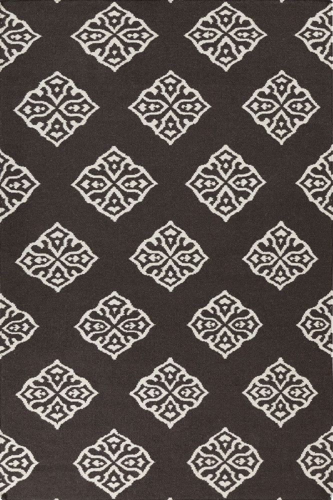 GREY IVORY KILIM HAND WOVEN DHURRIE