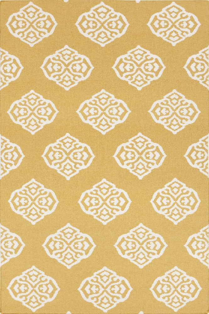 YELLOW IVORY KILIM HAND WOVEN DHURRIE
