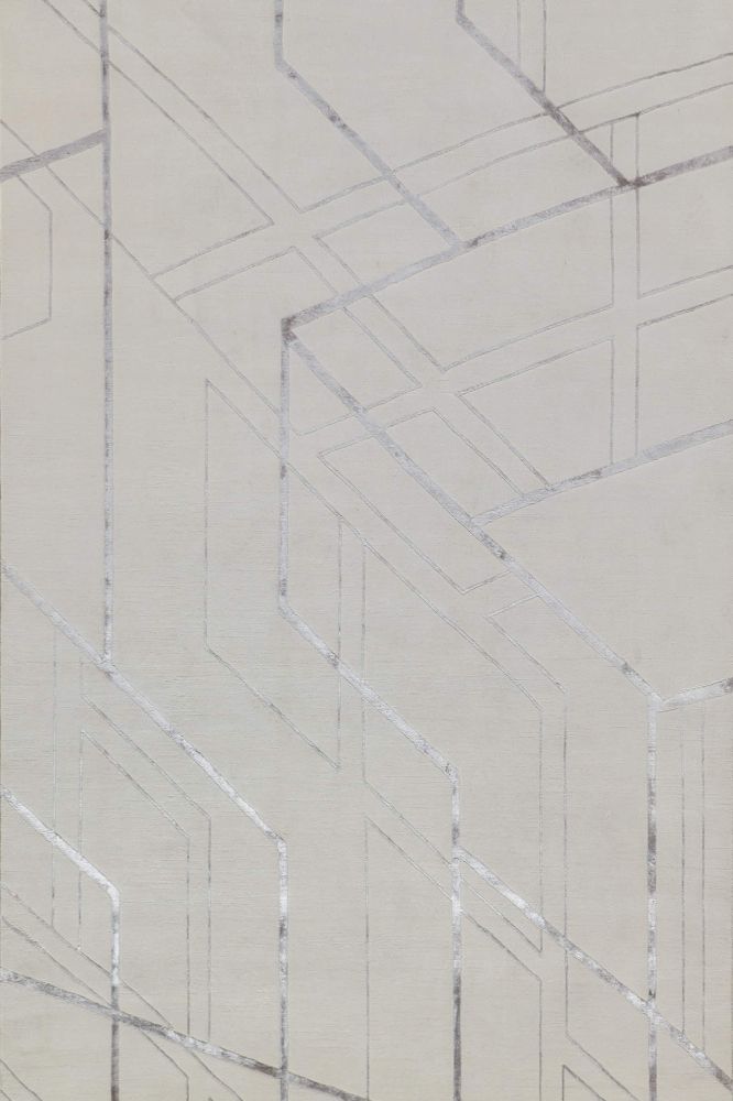 GREY MODERN HAND KNOTTED CARPET