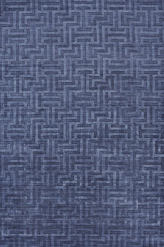 BLUE GEOMETRIC HAND KNOTTED CARPET