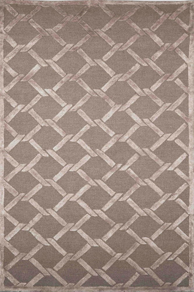 BROWN TRELLIS HAND TUFTED CARPET