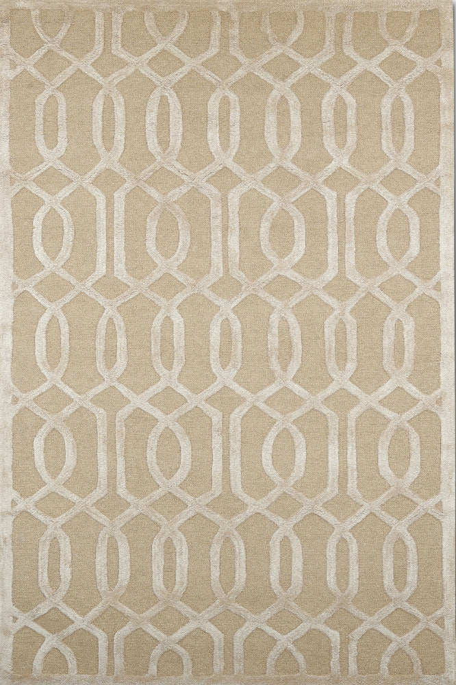 BEIGE TRELLIS HAND TUFTED CARPET