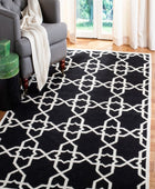 BLACK AND IVORY TRELLIS HAND WOVEN DHURRIE - Imperial Knots