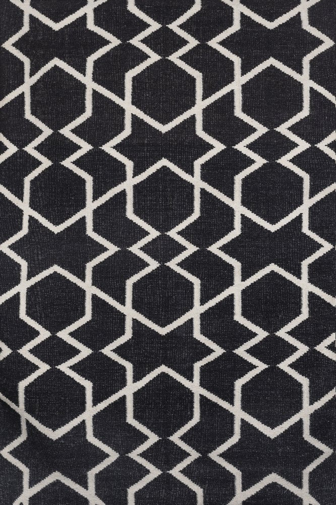 BLACK STAR HAND WOVEN DHURRIE - Imperial Knots