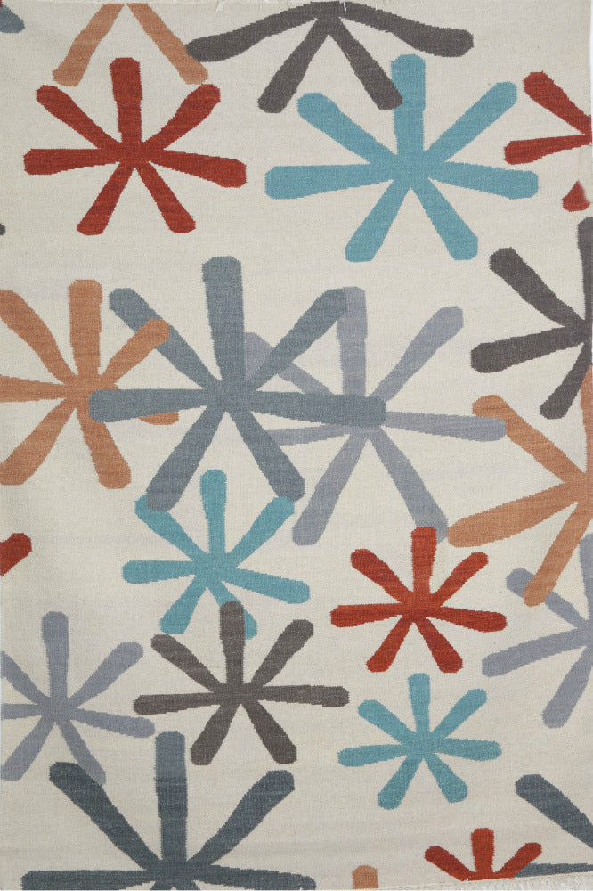 MULTICOLOR FLORAL HAND WOVEN DHURRIE