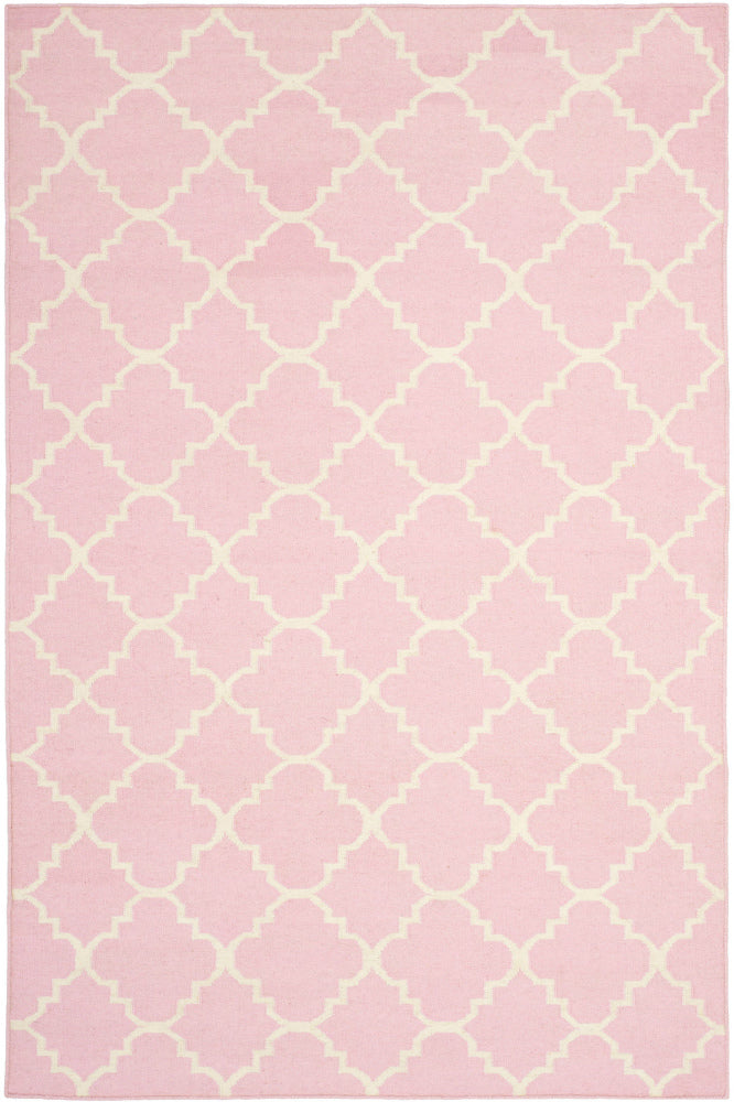 PINK AND IVORY MOROCCAN HAND WOVEN DHURRIE