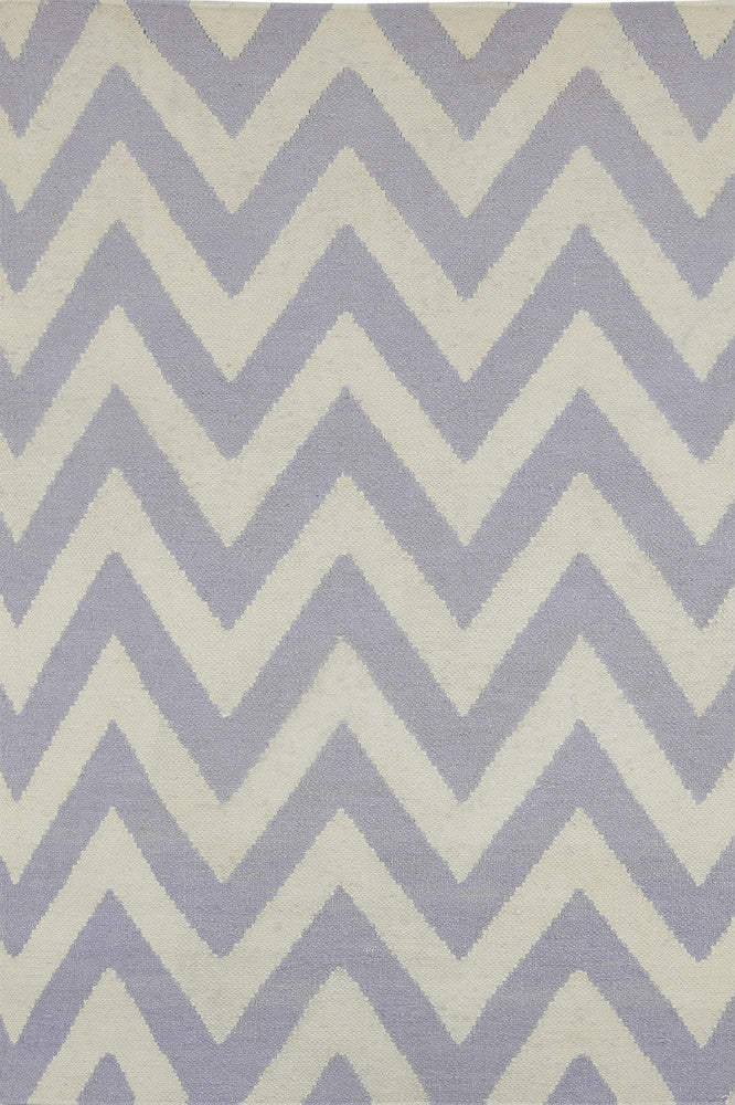 PURPLE IVORY CHEVRON HAND WOVEN DHURRIE