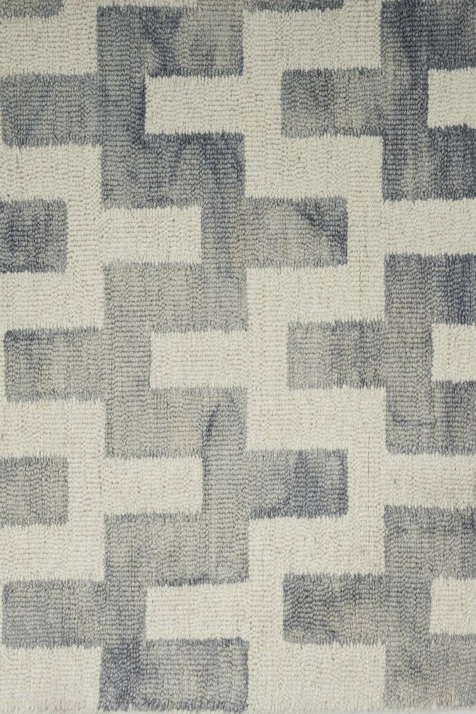GREY DIP DYED WISHBONE HAND TUFTED CARPET - Imperial Knots