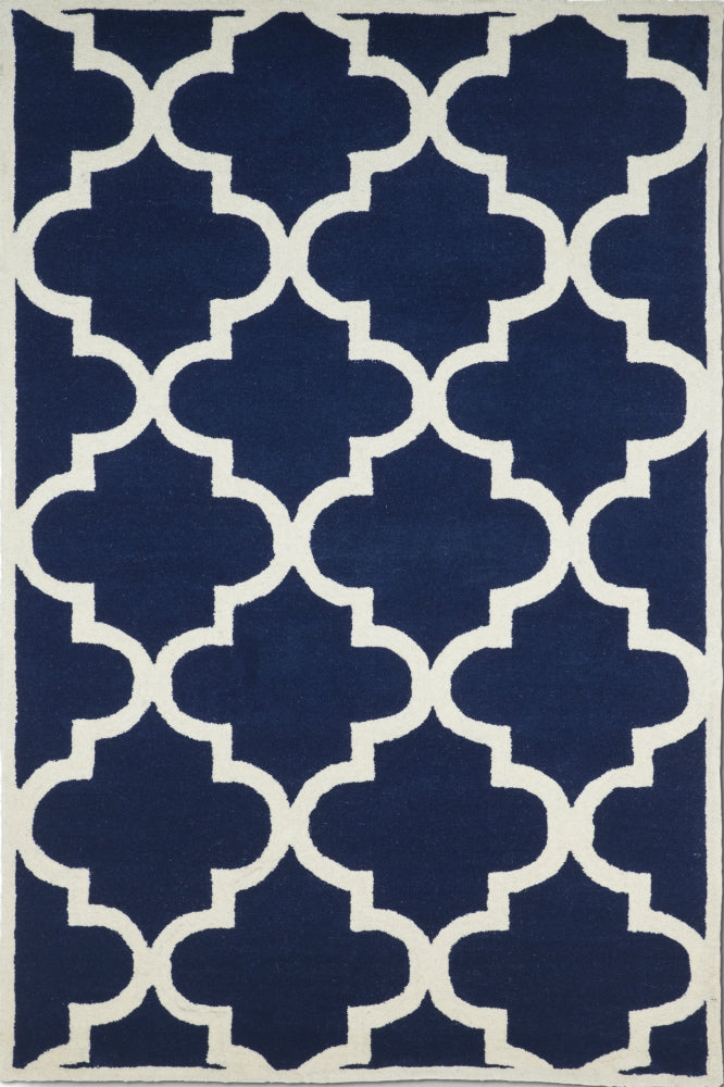 BLUE MOROCCAN HAND TUFTED CARPET