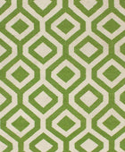 GREEN AND IVORY DIAMOND HAND WOVEN DHURRIE - Imperial Knots