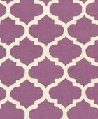 PURPLE AND IVORY MOROCCAN HAND WOVEN DHURRIE - Imperial Knots