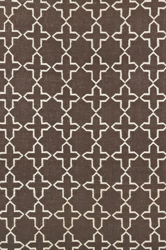 BROWN TRELLIS HAND WOVEN DHURRIE