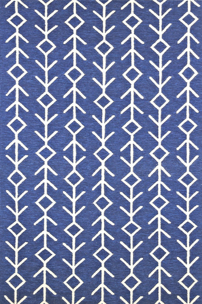 BLUE AND WHITE BESPOKE HAND WOVEN DHURRIE