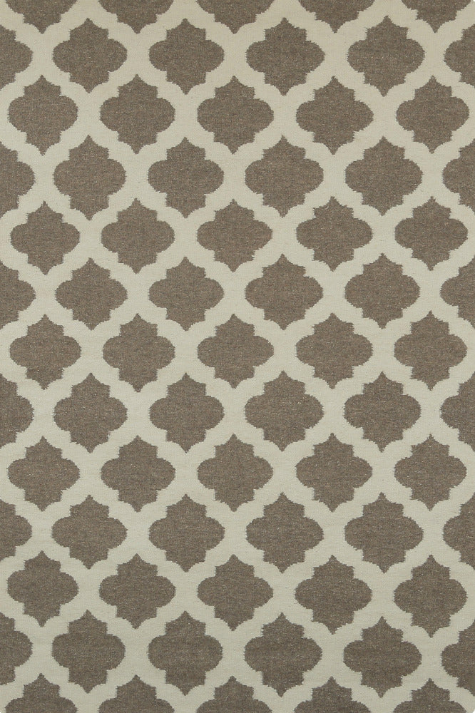 BROWN AND IVORY MOROCCAN HAND WOVEN DHURRIE