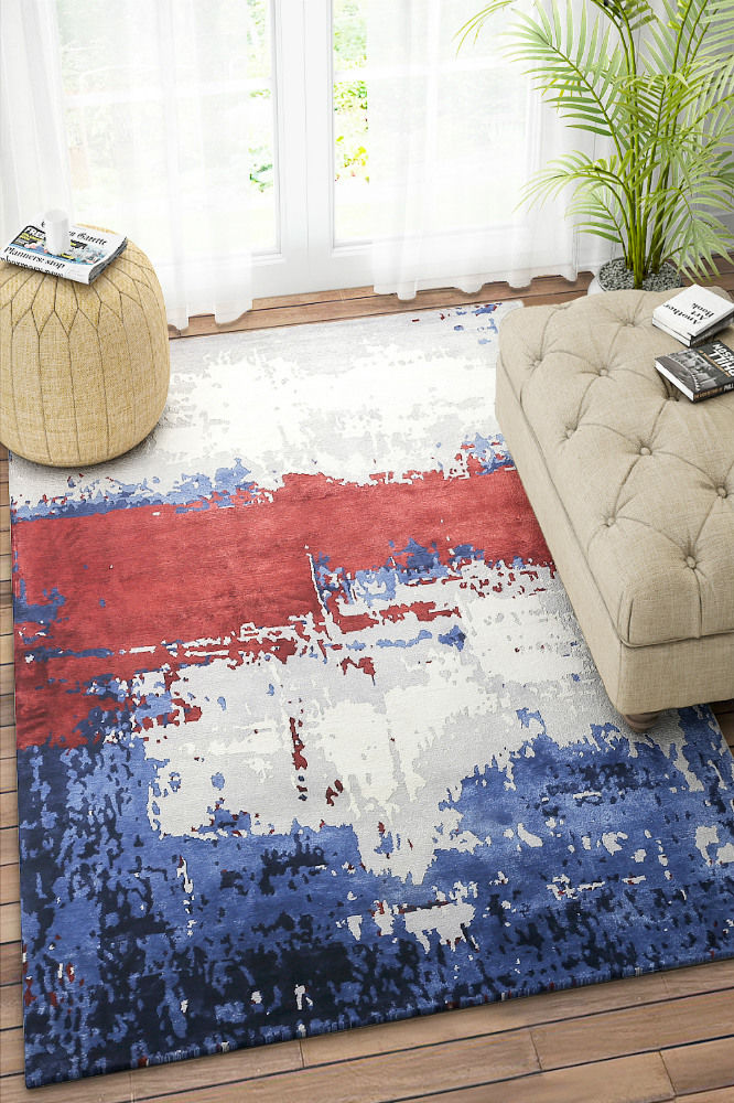 MULTICOLOR ABSTRACT HAND KNOTTED CARPET - Imperial Knots