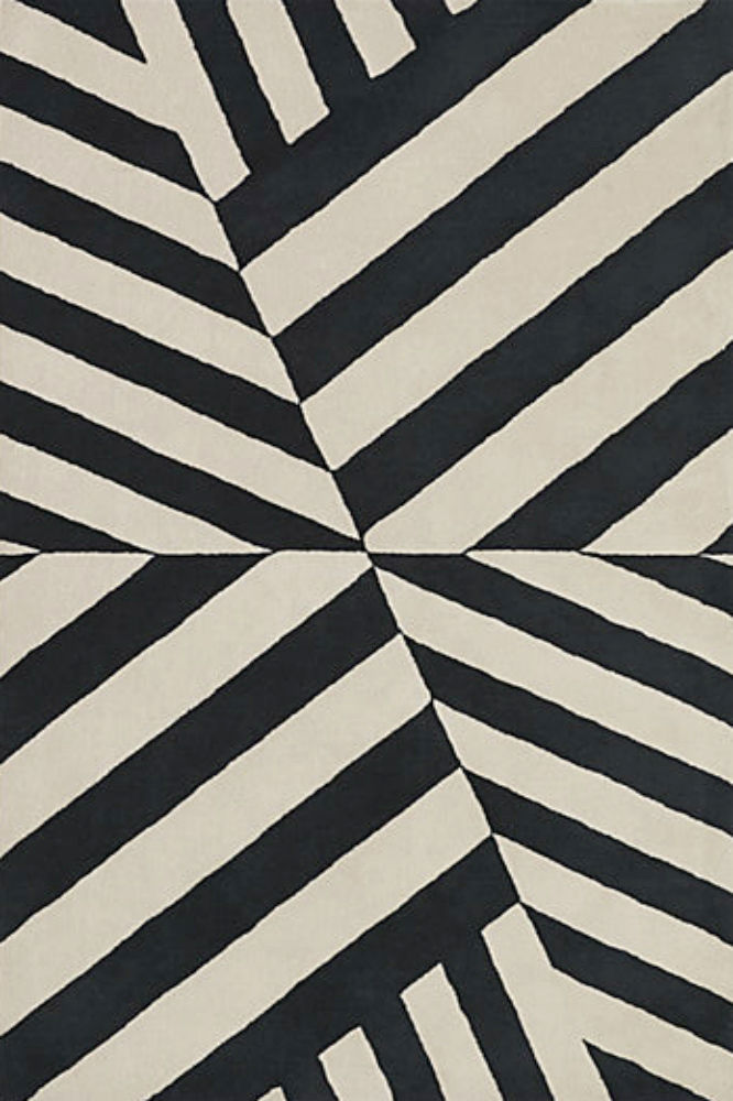 BLACK AND WHITE ILLUSION HAND TUFTED CARPET