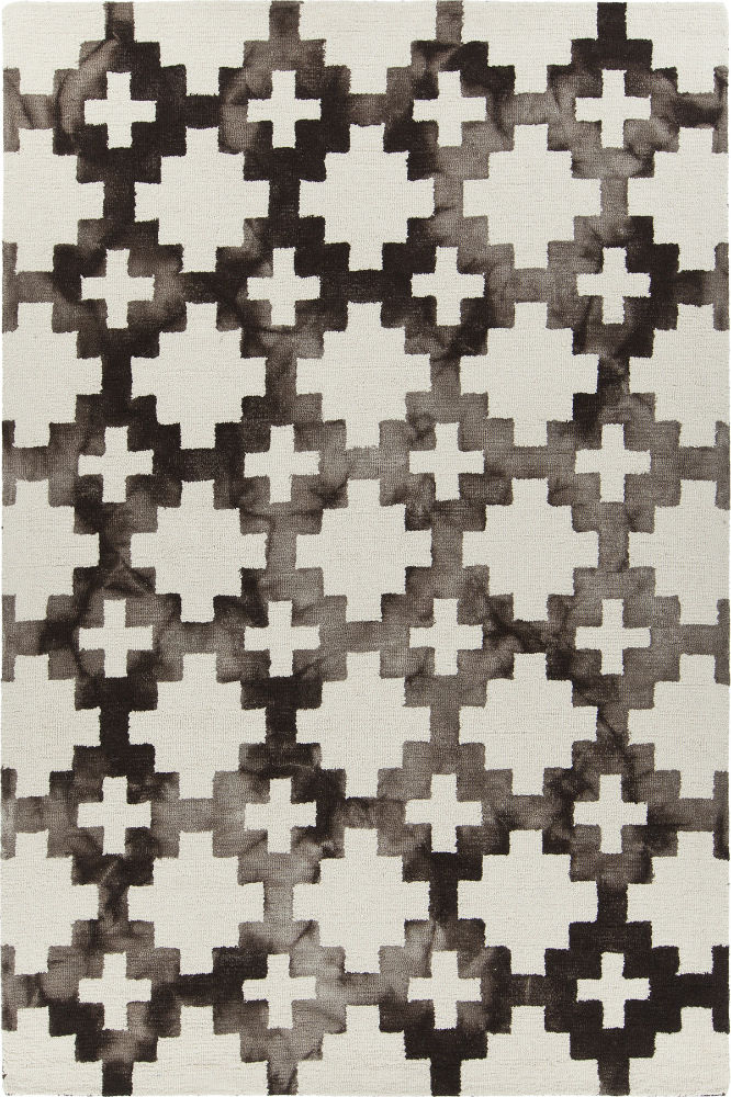 BROWN AND IVORY GEOMETRIC HAND TUFTED CARPET