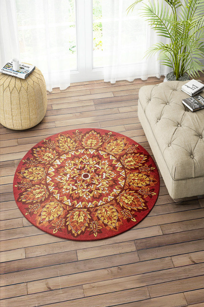 RED SUZANI HAND TUFTED CARPET