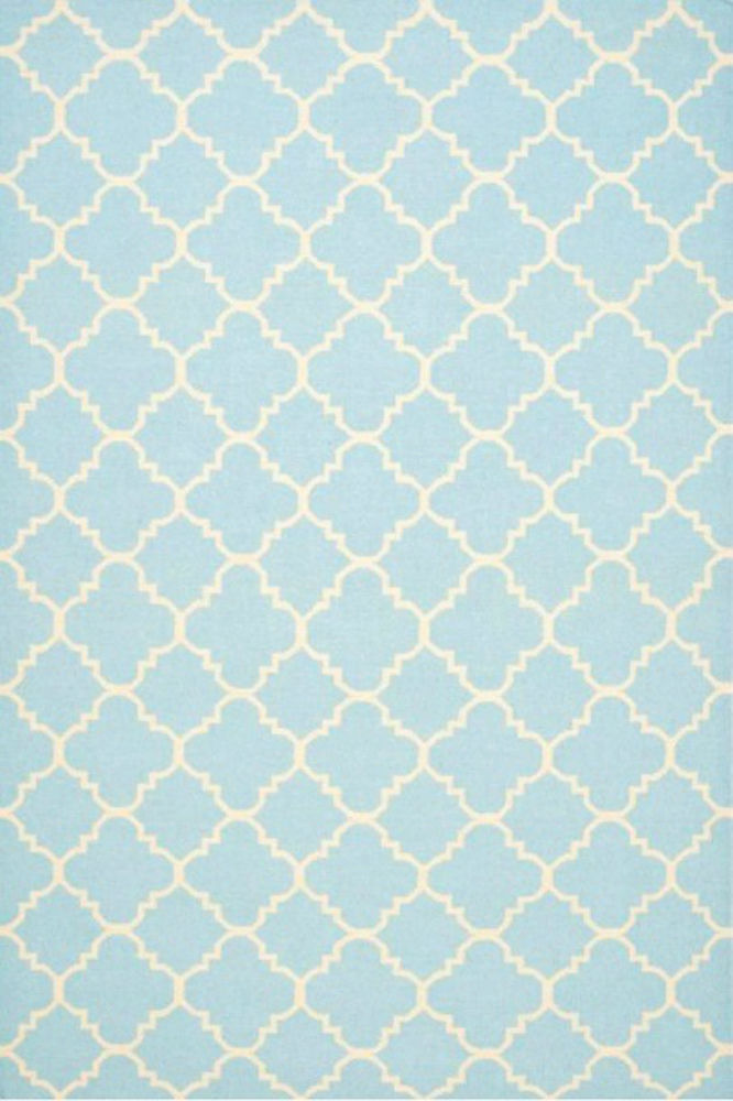 BLUE MOROCCAN HAND WOVEN DHURRIE