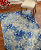 BLUE DIP DYED MOROCCAN HAND TUFTED CARPET