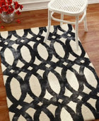 BLACK AND WHITE LOOPS DIP DYED HAND TUFTED CARPET